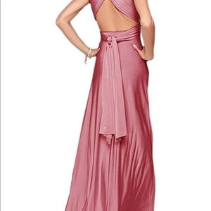 Infinity Bridesmaid Maxi Dress - Peach/Cream